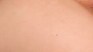 Dirty beauty shoves a big wooden pole inside her fuckhole