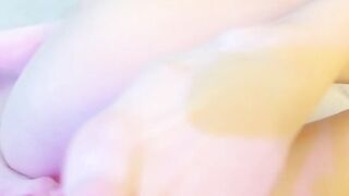 unshaved cunt 19 yo sex toy into butt close up