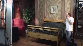 Beauty young blonde riding big stud's pole and gets facial