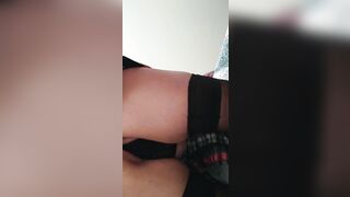 Secretary meeting from below with stocking