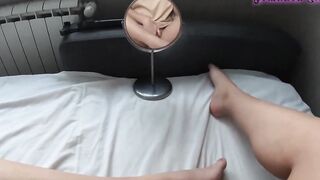 pov MASTURBATION LOOK INTO MIRROR - WOMEN FINGERED AND CUM