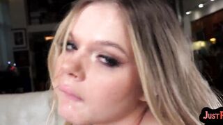 pov slender teens deepthroats and riding dick while talks filthy