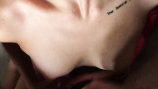Tasty Barely Legal chick Hand Job And Sucking Off Penis To Got pov Cum On Breasts