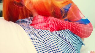 Cosplay Anal Sex With Spider Woman! Anal Cummed Gape Long Booty 19 Year Old Purple Bitch