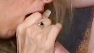 Freaky cougar wants to take all this juice on her face