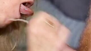 Freaky cougar wants to take all this juice on her face