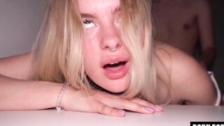 Long Butt Blonde MANHANDLED Inside The College Dorm - MIRADAVID