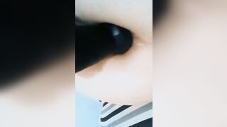 Sexsual white women likes to play with consolation on her huge butt, wiggling very lovely, Mirelladelicia