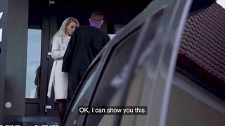 Rich mom Enjoying having a shaven vagina plowed rough and fast into a van