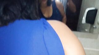 We escaped to the toilet of the bar to finish inside a quickie