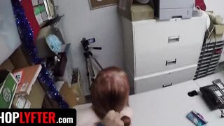 Shoplyfter - Passionate Red Head Thief Krystal Orchid Gets On Her Knees And Swallows Big Jizzed