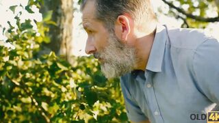 OLD4K. women cant resist sensual drive and gets drilled by mature dude