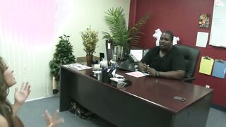 Natural titted Victoria Lawson gets nailed inside the office