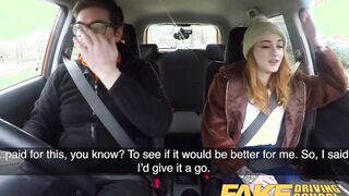 Fake Driving School Petite Hottie red haired minx fucks better then she drives