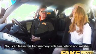 Fake Driving School Petite Hottie red haired minx fucks better then she drives