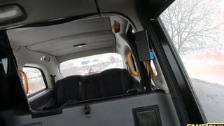 Fake Taxi Cheeky oriental passenger gets out and takes a piss into the middle of the road