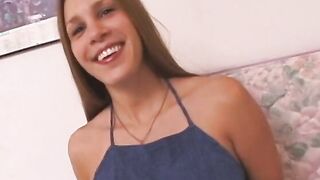 Freaky penis sucking off young dark hair fuck then creampie on after rides penis