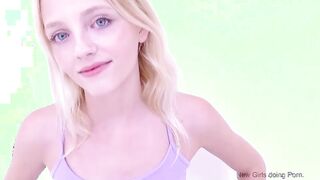Tiny adorable blonde gets snatch banged! at modeling audition