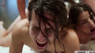 STUNNING GIRLS LIKE IT HARD - Abbie Maley And LaSirena69 Hardcore 3Some