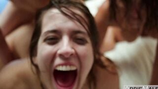 STUNNING GIRLS LIKE IT HARD - Abbie Maley And LaSirena69 Hardcore 3Some