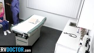 Perv Doctor - Turned On Doctor And Assistant Helps Blonde 18 Yo Patient Gets Her Vagina Juice Flows