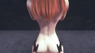 Evangelion Anime - Asuka Oral Sex and anal inside a Tokyo Street - Japanese oriental Manga Animated Clip Game Porn