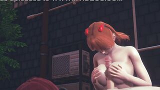 Evangelion Animated - Asuka Boobjob and penetrated inside a Tokyo Street - Japanese oriental Manga Hentai Clip Game Porn