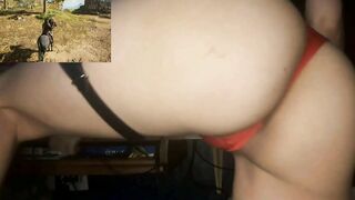 Vulgar cunt with mouth finger fucked herself jizzes to games
