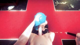 LOL Anime - Jinx bound up like a bitch blows a penis - Japanese oriental Manga Animated Video Game Porn