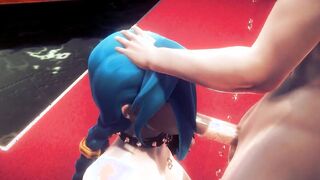 LOL Anime - Jinx bound up like a bitch blows a penis - Japanese oriental Manga Animated Video Game Porn