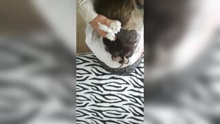 we seen on the street and pounded at home. Cum inside mouth and butt