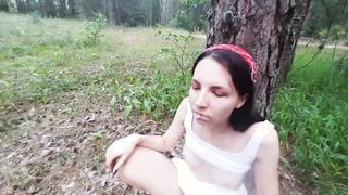 Hard FACEFUCK inside outdoor park for adorable russian wifey