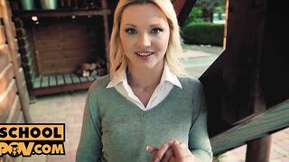 point of view - Adorable eighteen Zazie Skymm Enjoying anal for the first time