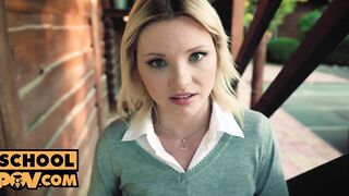 point of view - Adorable eighteen Zazie Skymm Enjoying anal for the first time