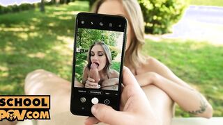 point of view - Tiffany Tatum gobbles your cock into public point of view movie