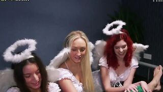 CFNM cosplay teen jerk and suck lucky dick into group