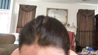 AuntJudys - Your Big Boobed 50yo Step-Aunt Joana stops her Workout to Suck your Penis (pov)