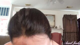 AuntJudys - Your Big Boobed 50yo Step-Aunt Joana stops her Workout to Suck your Penis (pov)