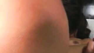 Hot young hispanic lady blows really huge dick and fucks it