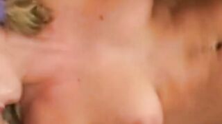 Blonde young chick pleases 2 vulgar guys