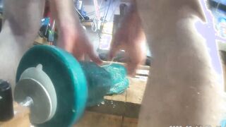 Hankeys dildos on the machine