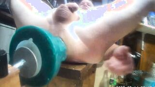 Hankeys dildos on the machine