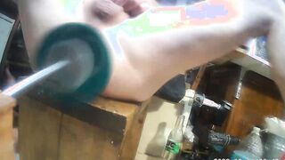 Hankeys dildos on the machine