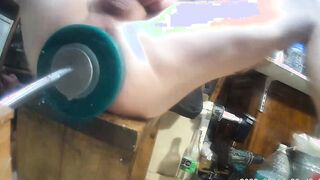 Hankeys dildos on the machine