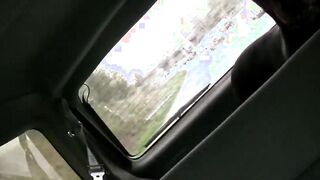 Goddess Cutie rubbing a penis while the dude driving caught on clip