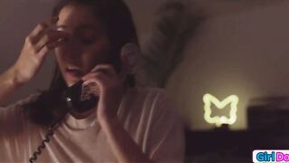 Big Tit dyke boss licks employees cunt