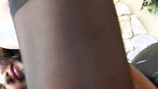 Thot blows dick and fucks into pink mesh top