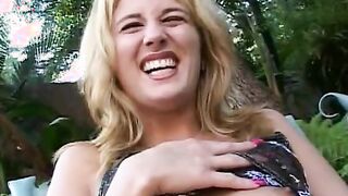 Expirienced pretty blonde opens her booty and vagina wide