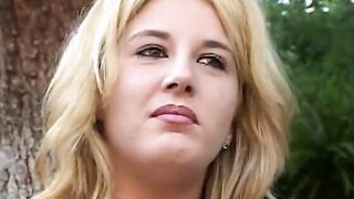 Expirienced pretty blonde opens her booty and vagina wide