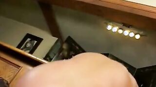 Expirienced pretty blonde opens her booty and vagina wide